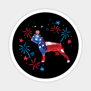 Boston Terrier Uncle Sam Hat 4Th Of July Magnet